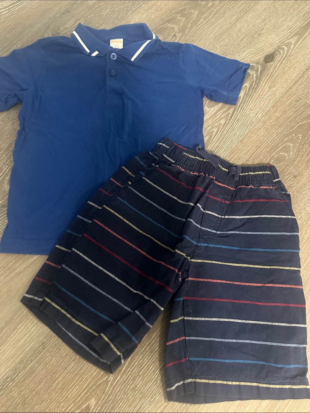 Gymboree Navy Blue Polo and Striped Shorts Set